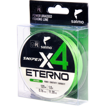 Шнур плетёный SALMO SNIPER х4 ETERNO BRAID Apple Green 125/016